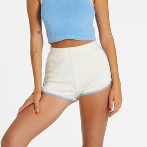 Hammies Terry Dolphin Short in Cream/Blue Poppy Size 38 NWT